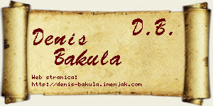 Denis Bakula vizit kartica